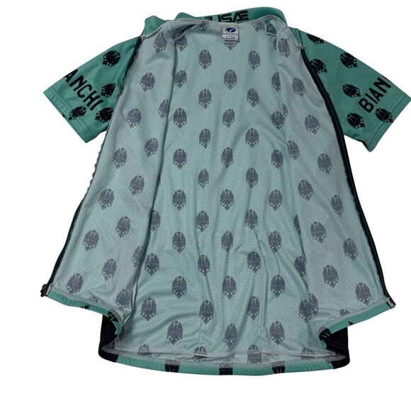 SIZE MEDIUM M Bianchi Dama Peloton Jersey Voler USA Green Black Cycling Race - Picture 5 of 10